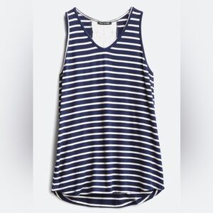 Pink Clover Thea Lace Back Knit Navy Striped Tank Top Sz M